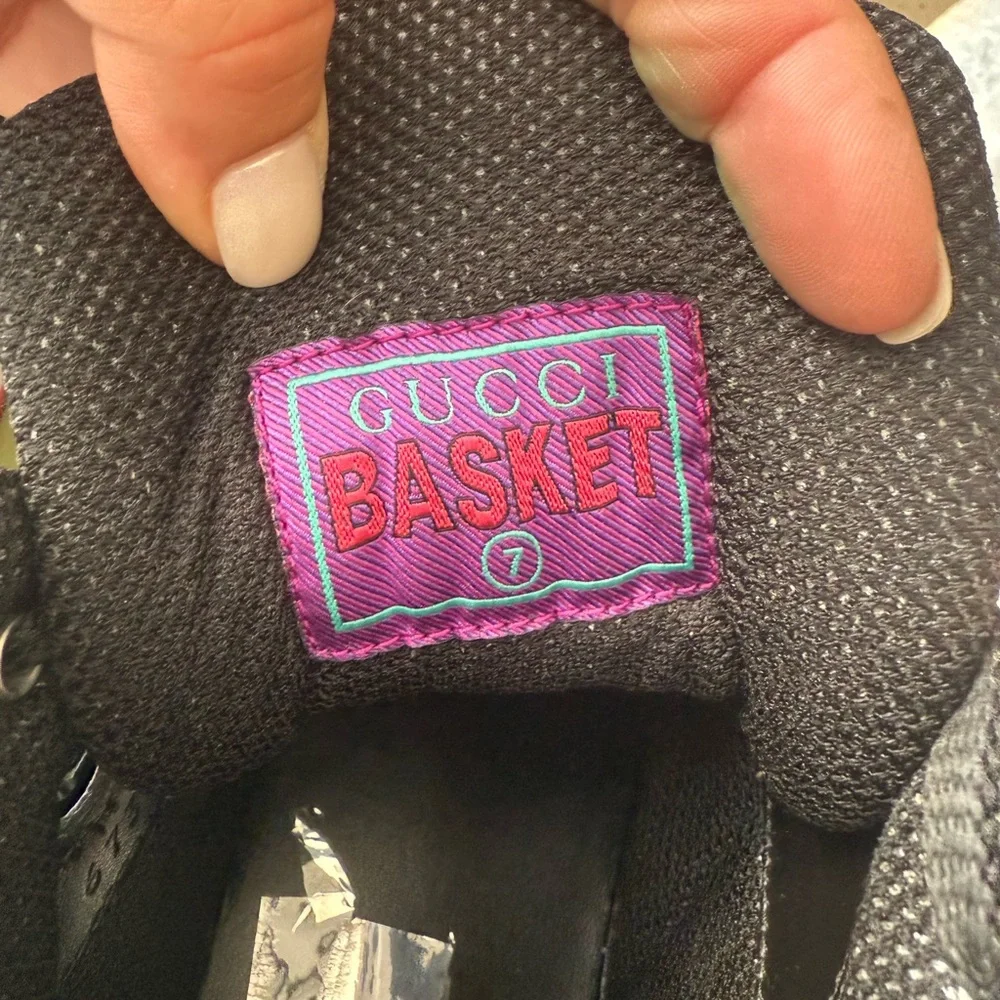 Gucci High-Top Sneakers - Black and Red “Basket” - Picture 3 of 6
